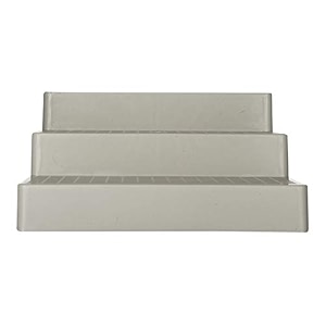 glossy finished home and office plastic organizer stand grey durable mutlipurpose convient 3 step storage