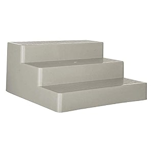 glossy finished home and office plastic organizer stand grey durable mutlipurpose convient 3 step storagepack of 2