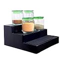Glossy Finished Home and Office Plastic Organizer Stand (Black) (Durable, Mutlipurpose, convient, 3 Step Storage)(Pack of 2)