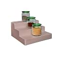 Glossy Finished Home And Office Plastic Organizer Stand (Cream) (Durable, Mutlipurpose, Convient, 3 Step Storage) - Cosmetics, Beige