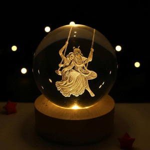 vhrenterprice 3d radha krishna crystal ball light night lamp