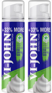vi-john shaving foam sensitive skin 300 gm pack of 2 300 g