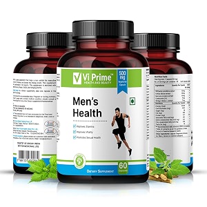 vi prime men39s health supplement for stamina amp muscle booster with ashwagandha and ayurvedic ingredients to increase vitality amp testosterone level for men-60 capsules 500mg