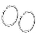 Via Mazzini 316L Stainless Steel No-Tarnish No-Rusting 8mm Clip-On Non-Pierced Nose Ring For Women And Girls (NR04933) 1 Pair