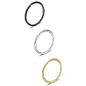 Via Mazzini Surgical Steel 8mm No Rusting Pack Of 3 Pcs Clip-On Non-Pierced Nose Ring For Women And Girls (NR0148) 3 Pcs