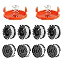 VIABRICO 10 Pack AF-100 Replacement Spool Line for Black+Decker - 0.065" Weed Eater String Trimmer Line Spool, 30ft Autofeed Weed Wacker Spool Refill for Black+Decker(8 Spool,2 Cap,2 Spring)