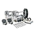 VIAIR 380C Dual Air Compressor for Air Suspension (2 Pack) 12V Continuous Duty Cycle Compressor for Air Tanks, Bags, Air Horns 200 PSI (Chrome)