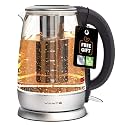 Vianté Electric Glass Tea Kettle with Removable Infuser. Hot tea infuser Pot for Loose Leaf &amp; Bagged Tea. BPA-FREE. Stainless Steel &amp; Borosilicate Glass. LED Illuminated. 1.7 Liters capacity.