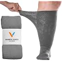 Viasox EasyStretch™ Diabetic Socks for Men & Women, Non Binding Top, Seamless Toe, Loose Fit (Gray, Large)