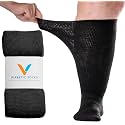 Viasox EasyStretch Diabetic Socks for Men &amp; Women, Non Binding Top, Seamless Toe, Loose Fit (Black, X-Large)