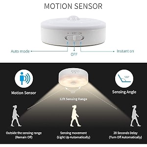 motion sensor light for home with usb charging wireless self adhesive led body induction lamp sensor light for wardrobe lights sensor night light for cupboard stair round - cool white 1