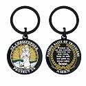 Viayen St Christopher Keychain, Saint Christopher Medal for Car Keychain, Travelers Catholic Gifts