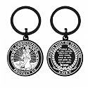 Viayen St Christopher Keychain, Saint Christopher Medal for Car Keychain, Travelers Catholic Gifts
