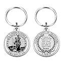 Viayen St Christopher Keychain, Saint Christopher Medal for Car Keychain, Travelers Catholic Gifts