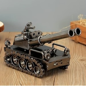 viazaid vintage tank decor - bullet shell casing military tank with functional wheels - model  tank - pendant toys for photo props desktop decoration amp more gray kid