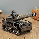 Viazaid Vintage Tank Decor - Bullet Shell Casing Military Tank With Functional Wheels - Model : Tank - Pendant Toys For Photo Props, Desktop Decoration & More (Gray), Kid