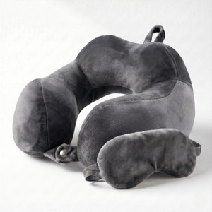 vibento travel soft neck pillow with eye mask for flight car train office sleeping neck pillow  eye shade