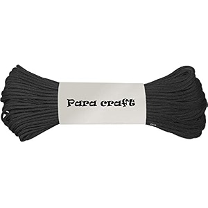vibes nylon paracraft 50 ft paracord parachute survival cord black