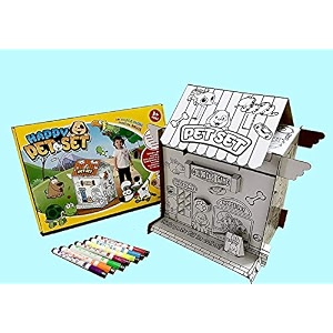 vibgyor vibes diy 3d paper cardboard folding craft amp puzzle- learning and decorative toy happy pet house