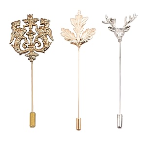 VIBHAVARI Gold Brooch Lapel Pin for Men