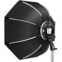 OKTA Soft Box 90 CM Octagonal Softbox with S-Type Bracket Holder (with Bowens Mount) and Carrying Bag for Speedlite Studio Flash Monolight, Portrait and Product Photography