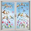 Vibrant Spring & Summer Window Clings - 78 PCS of Butterfly, Tree Branch Hummingbird, and Tulip Anti-Collision Window Stickers for Seasonal and Home Decor Delight