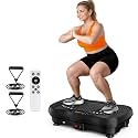 Vibration Plate Fitness Platform Exercise Machine Vibrating Lymphatic Drainage Shaking Full Body Shaker Workout Vibrate Board Sport Gym for Weight Loss Fat Burner for Women Men with Bluetooth Music