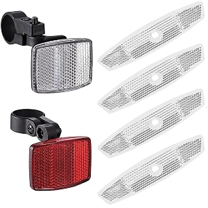 vicduekg 7 pcs bicycle reflectors front and rear kit bike wheel spoke reflectors accessories bicycle rim reflective tape mountain bike safety warning reflectors for night cycling handlebar seatpost
