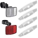 VICDUEKG 7 Pcs Bicycle Reflectors Front and Rear Kit Bike Wheel Spoke Reflectors Accessories Bicycle Rim Reflective Tape, Mountain Bike Safety Warning Reflectors for Night Cycling, Handlebar, Seatpost