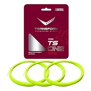 vicky transform badminton string ts one 105 mm length durable plastic with polyurethane coating high flexibility racket wire pack of 3 yellow
