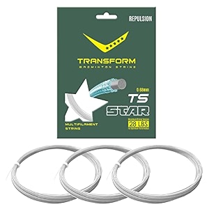 vicky transform badminton string 105 mm length durable plastic polyurethane coating high flexibility racket wire pack of 3 white