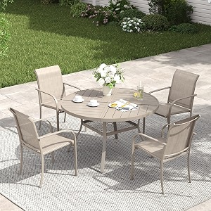 VICLLAX Patio Table and Chair Set of