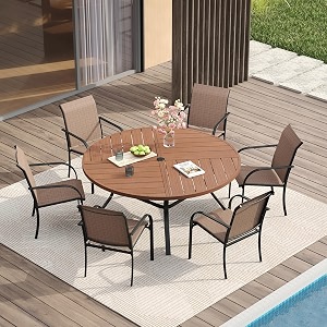 VICLLAX Patio Table and Chair Set of