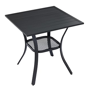 vicllax small square outdoor patio table all weather metal outdoor dining table for lawn garden 27534x 27534 patio bisto table for outside black