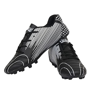 Victall Unisex PU Black Football Shoes Soccer