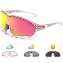VICTGOAL Sports Sunglasses for Men Women with Polarized and Photochromic 2 Lenses Cycling Glasses MTB Road Bicycle Running Outdoor (Blue)
