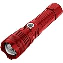 Victoper LED Torch Light, 20000 Lumens Bright Light Torch, 5000mAh, IP67 Waterproof, Rechargeable Tactical Torch Light, Handheld Flashlight (Red)