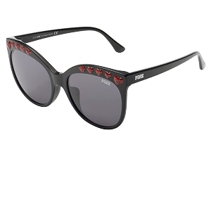 victoria secret solid cat-eye women sunglasses pk0009fs 01a 58 58 grey color lens