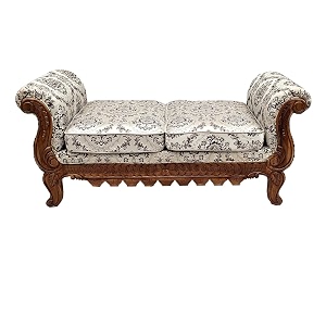Victorian Style Chaise Lounge Tufted Cream Upholstery