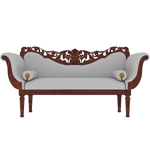 Victorian Style Chaise Lounge Tufted Cream Upholstery