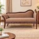 Victorian Style Chaise Lounge Tufted Cream Upholstery