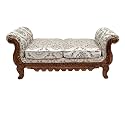Victorian Style Chaise Lounge Tufted Cream Upholstery