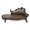 Victorian Style Chaise Lounge Tufted Cream Upholstery