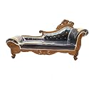 Victorian Style Chaise Lounge Tufted Cream Upholstery