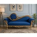 Victorian Style Chaise Lounge Tufted Cream Upholstery