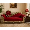 Victorian Style Chaise Lounge Tufted Cream Upholstery