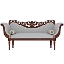 Victorian Style Chaise Lounge Tufted Cream Upholstery