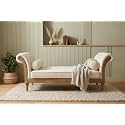 Victorian Style Chaise Lounge Tufted Cream Upholstery