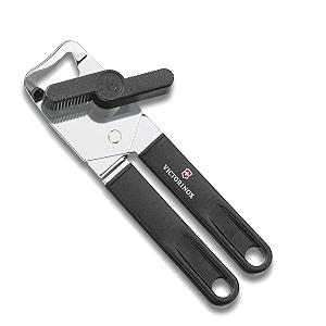 victorinox swiss made stainless steel universal tincan opener multipurpose kitchen tool for professional amp household use perfect for camping amp parties black 18 cm  768573