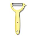 Victorinox Stainless Steel Swiss Classic Peeler, Serrated/Wavy Edged for Kitchen and Household, Swiss Trend Colours Special Edition - Lemon, Swiss Made, Small (7.6079.82)